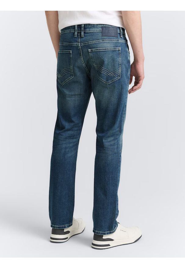 Tom Tailor - Męskie Spodnie Jeansowe Marvin Straigh Used Mid Stone Blue Denim Proste 1047981 10119