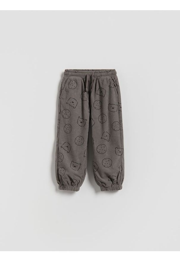 Reserved - Spodnie sztruksowe - ciemnoszary. Kolor: szary. Materiał: sztruks