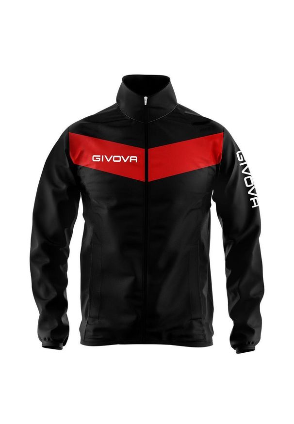 Givova Nero-Rosso 3XL: Wodoodporna i oddychająca kurtka przeciwdeszczowa. Kolor: czarny. Sport: turystyka piesza