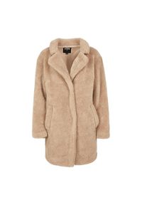 Urban Classics - Płaszcz Oversize Damski Sherpa. Kolor: beżowy #1