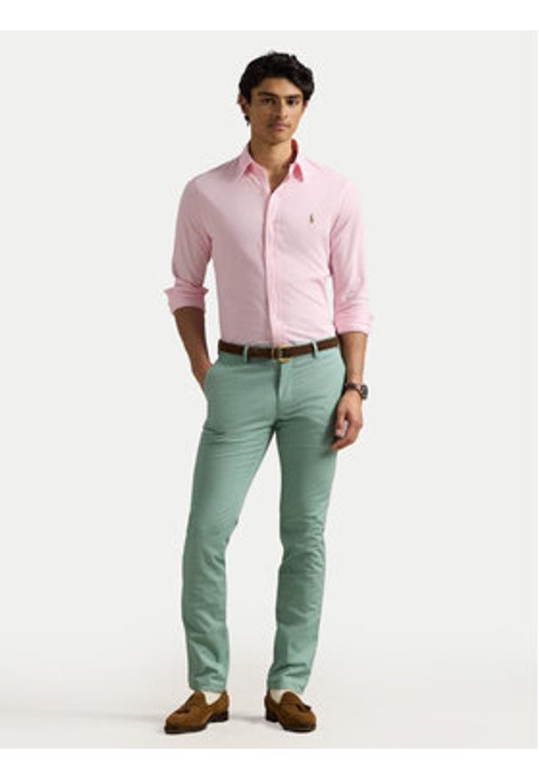 Polo Ralph Lauren Koszula 710932545012 Różowy Slim Fit. Typ kołnierza: polo. Kolor: różowy. Materiał: bawełna