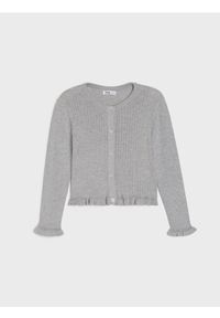 Sinsay - Prążkowany sweter z ozdobnymi guzikami - szary. Kolor: szary. Materiał: prążkowany #1