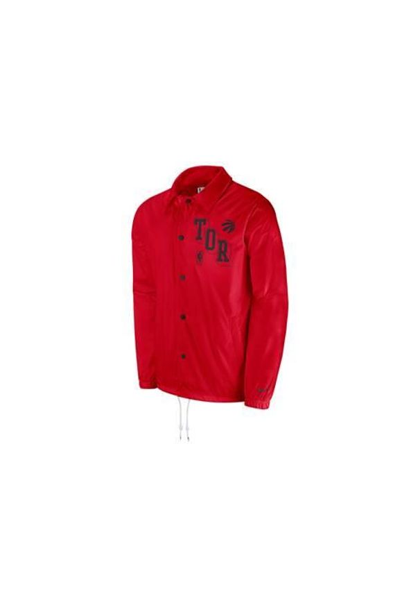 Kurtka uniwersalna męska Nike Nba Toronto Raptors Coach's. Kolor: czerwony. Materiał: syntetyk. Sport: bieganie