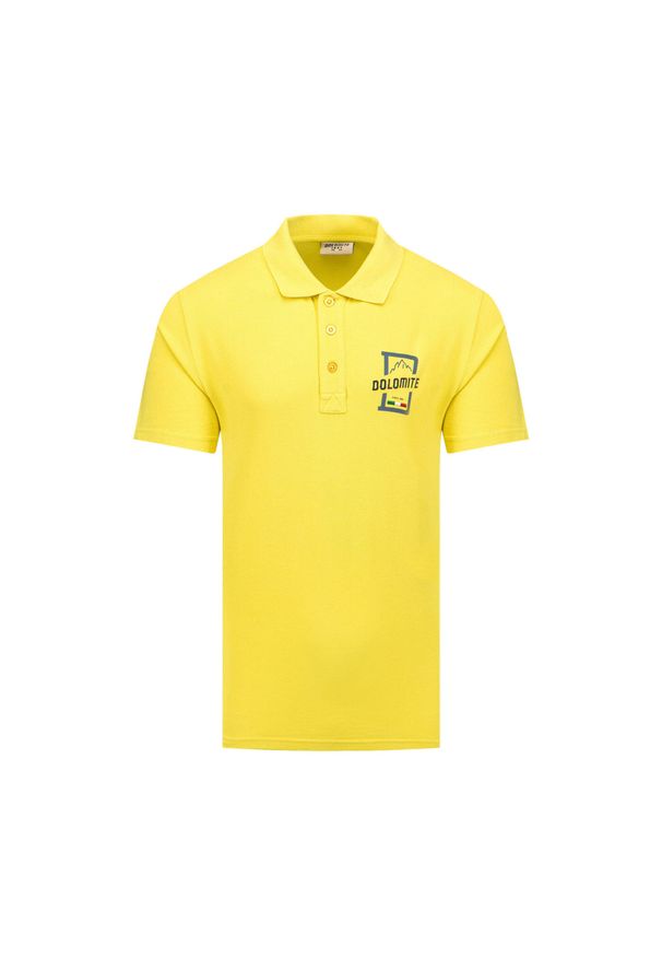 Polo męskie Dolomite Dobbiaco SS. Typ kołnierza: polo. Kolor: żółty