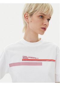 Karl Lagerfeld - KARL LAGERFELD T-Shirt A2W17032 Biały Relaxed Fit. Typ kołnierza: dekolt w karo. Kolor: biały. Materiał: bawełna #3