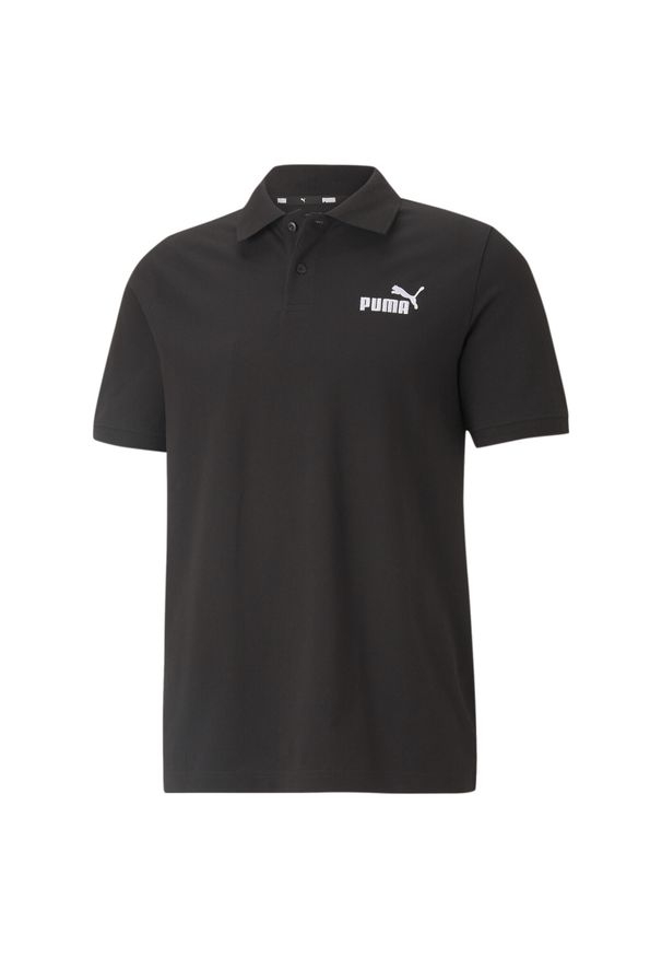 Puma - Męska koszulka polo z piki Essentials PUMA Black. Typ kołnierza: polo. Kolor: czarny. Materiał: prążkowany. Wzór: aplikacja. Styl: klasyczny, sportowy