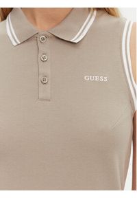 Guess Sukienka codzienna V5GK04 KCOK1 Khaki Regular Fit. Okazja: na co dzień. Kolor: brązowy. Materiał: bawełna. Typ sukienki: proste. Styl: casual