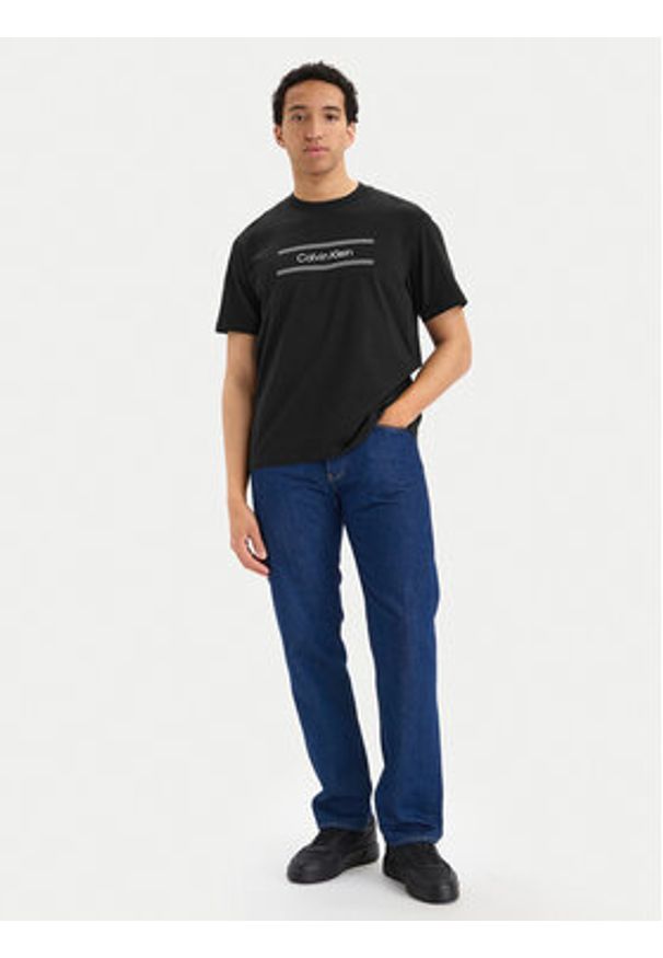 Calvin Klein T-Shirt SS 20s EU LV04LG813G Czarny Regular Fit. Kolor: czarny. Materiał: bawełna