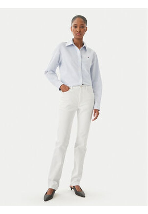 TOMMY HILFIGER - Tommy Hilfiger Jeansy WW0WW48579 Biały Slim Fit. Kolor: biały
