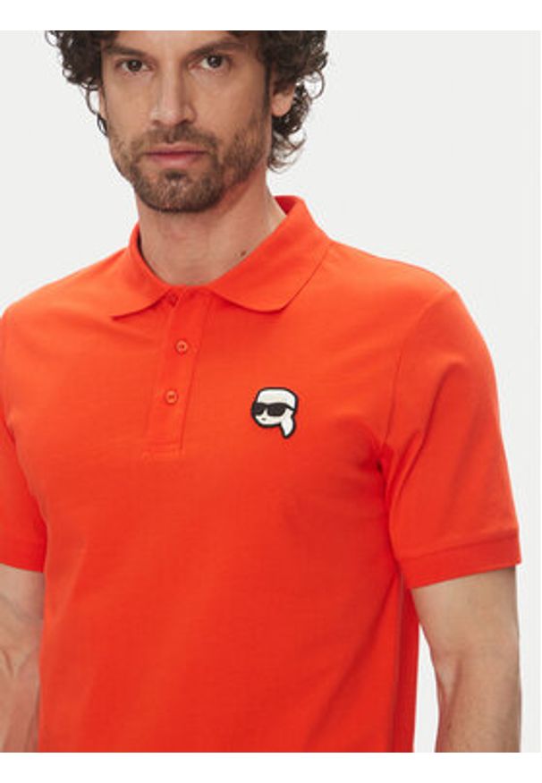 Karl Lagerfeld - KARL LAGERFELD Polo 745710 552224 Czerwony Regular Fit. Typ kołnierza: polo. Kolor: czerwony. Materiał: bawełna