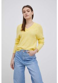 JDY sweter damski kolor żółty lekki. Okazja: na co dzień. Kolor: żółty. Materiał: dzianina. Długość rękawa: raglanowy rękaw. Styl: casual #4