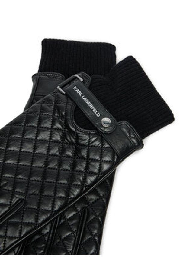 Karl Lagerfeld - KARL LAGERFELD Rękawiczki Męskie 246M3610 Czarny. Kolor: czarny. Materiał: skóra