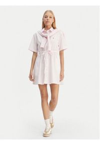 Tommy Jeans Sukienka koszulowa DW0DW20617 Różowy Regular Fit. Kolor: różowy. Materiał: bawełna. Typ sukienki: koszulowe #2