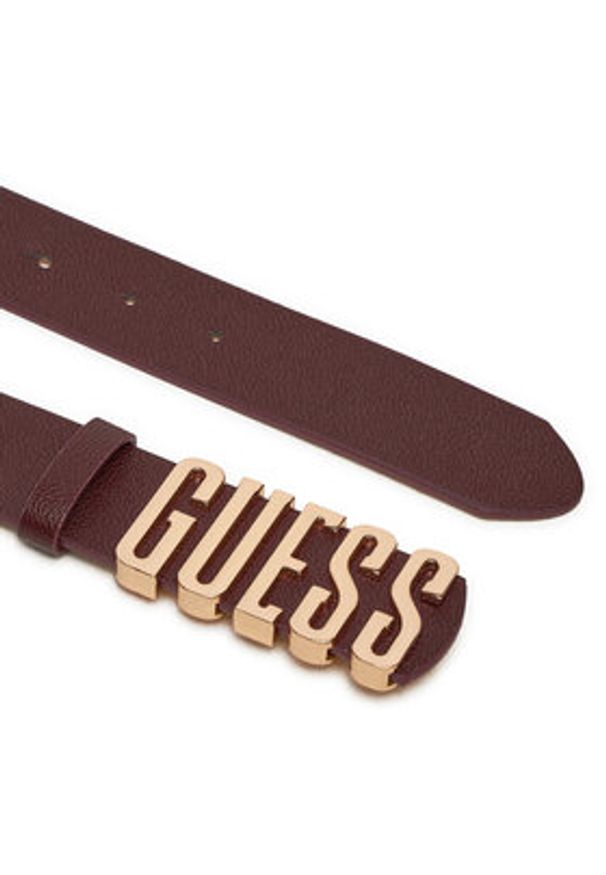 Guess Pasek Damski BW9113 P4235 Bordowy. Kolor: czerwony. Materiał: skóra