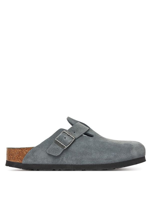 Birkenstock Klapki Boston Sfb 1030874 Szary. Kolor: szary. Materiał: skóra, zamsz