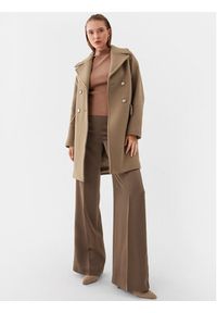 Pinko Płaszcz wełniany Effetto 101747 Y7DY Brązowy Regular Fit. Kolor: brązowy. Materiał: wełna #5