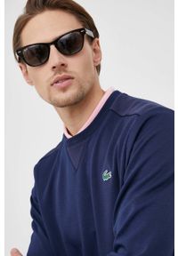 Lacoste bluza SH9604 męska kolor granatowy gładka. Okazja: na co dzień. Kolor: niebieski. Materiał: dzianina. Wzór: gładki. Styl: casual #5