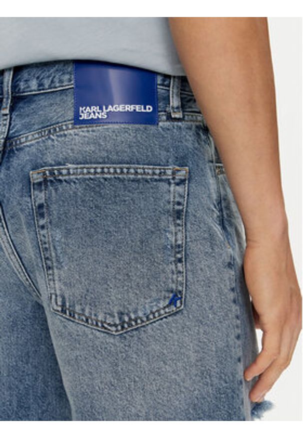 Karl Lagerfeld Jeans Szorty jeansowe 241D1117 Niebieski Relaxed Fit. Kolor: niebieski. Materiał: bawełna