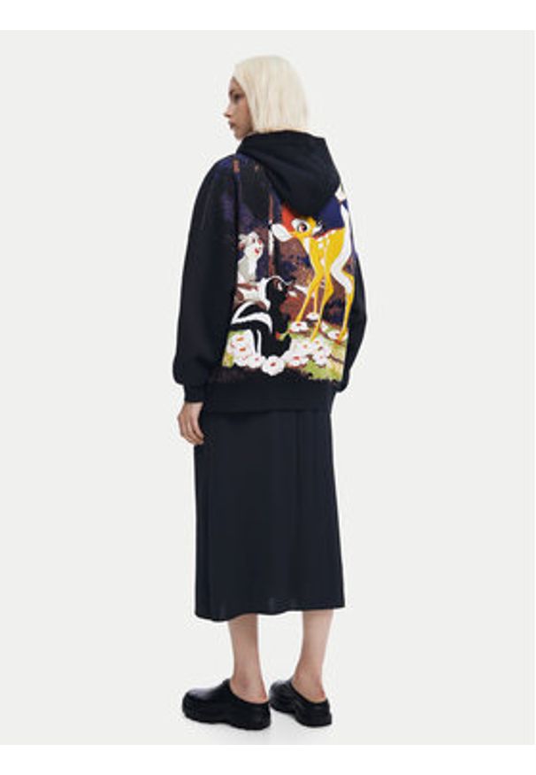 Desigual Bluza Bambi 24WWSK09 Czarny Oversize. Kolor: czarny. Materiał: syntetyk, wiskoza
