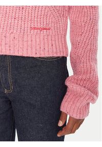 Tommy Jeans Sweter DW0DW21686 Różowy Relaxed Fit. Kolor: różowy. Materiał: syntetyk #4