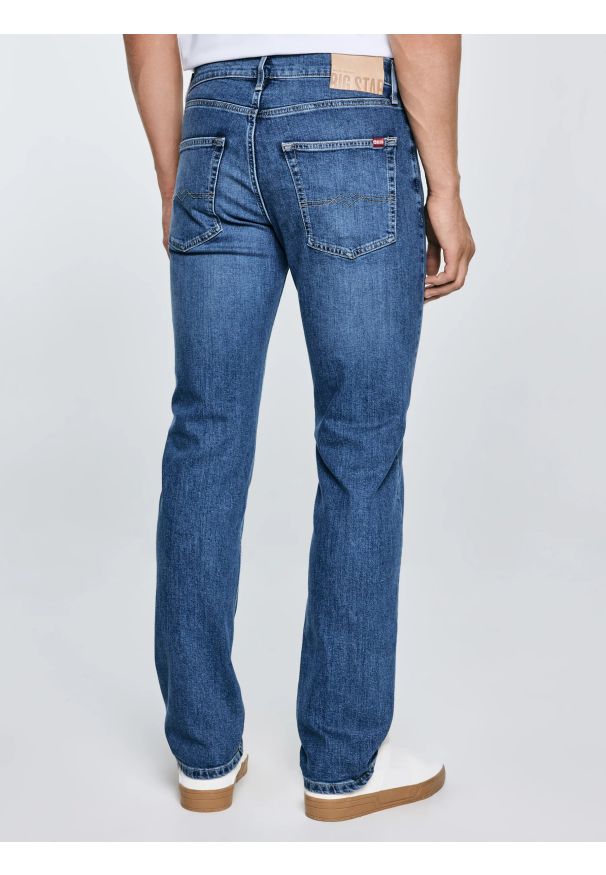 Big-Star - Jeansy męskie z prostą nogawką niebieskie Colt 434. Okazja: na co dzień. Kolor: niebieski. Styl: klasyczny, casual, elegancki