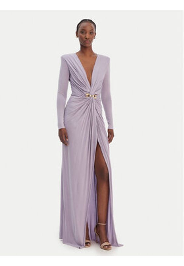Elisabetta Franchi Sukienka wieczorowa AB-R29-61E2-V850 Fioletowy Regular Fit. Kolor: fioletowy. Materiał: syntetyk. Styl: wizytowy