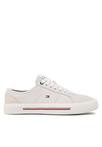 TOMMY HILFIGER - Tommy Hilfiger Tenisówki Core Corporate Vulc Canvas FM0FM04560 Szary. Kolor: szary. Materiał: materiał