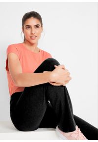 bonprix - Bawełniane spodnie sportowe o kroju bootcut (2 pary). Kolor: czarny. Materiał: bawełna, materiał, dresówka. Styl: sportowy #3