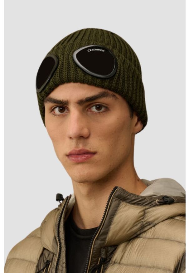 C.P. Company - C.P. COMPANY Zielona czapka Knit Cap. Kolor: zielony. Materiał: wełna. Styl: casual