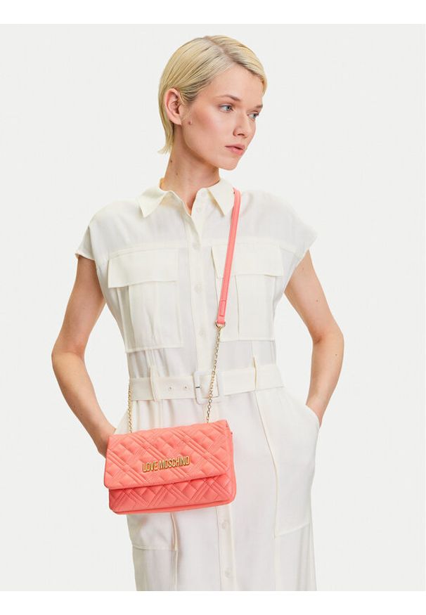 Love Moschino - LOVE MOSCHINO Torebka JC4097PP1MLA0464 Koralowy. Kolor: pomarańczowy. Materiał: skórzane