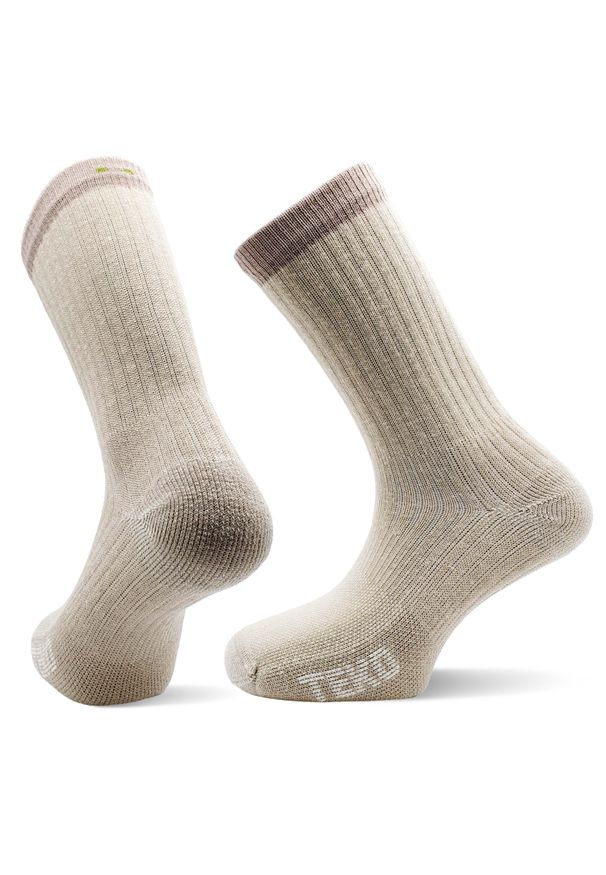 TEKO - Skarpety sportowe z wełny Merino Teko ecoHIKE Light Half Cushion 2.0. Kolor: szary, beżowy. Materiał: wełna. Sport: turystyka piesza