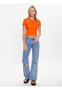 Hugo T-Shirt Deluisa 50489120 Pomarańczowy Slim Fit. Kolor: pomarańczowy. Materiał: bawełna #5