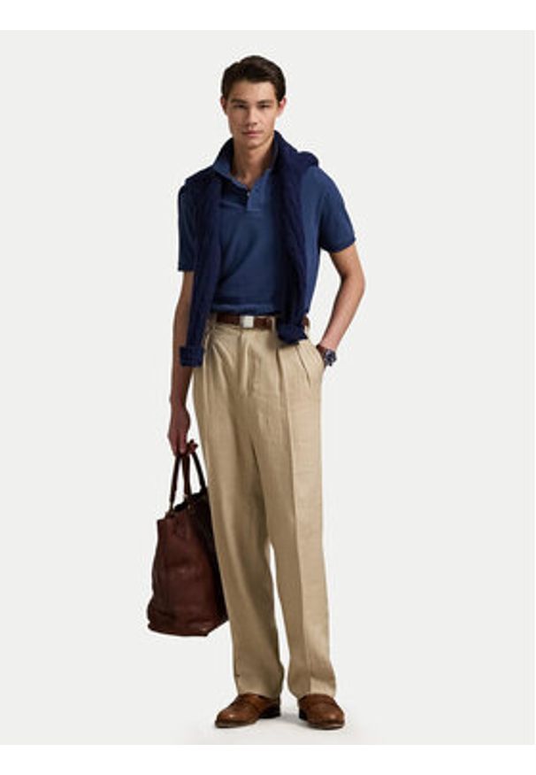 Polo Ralph Lauren Polo 710536856459 Granatowy Slim Fit. Typ kołnierza: polo. Kolor: niebieski. Materiał: bawełna