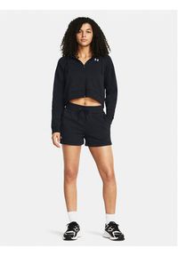 Under Armour Szorty sportowe Rival Fleece Short 1382723-001 Czarny Loose Fit. Kolor: czarny. Materiał: bawełna #6