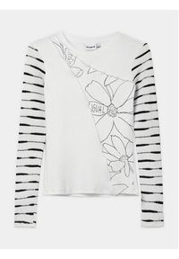 Desigual Bluzka Boston 24SWTK70 Biały Slim Fit. Kolor: biały. Materiał: bawełna #5