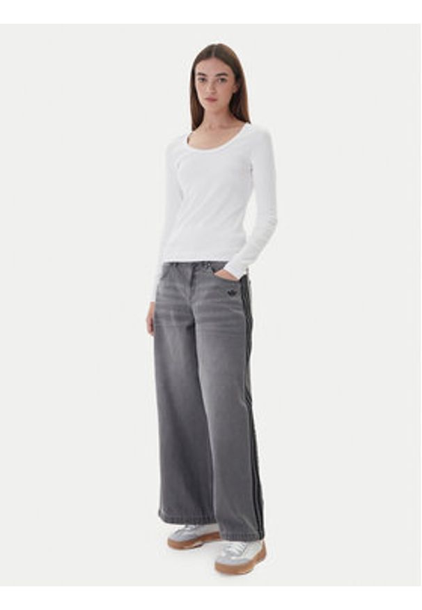 Adidas - adidas Jeansy adicolor Denim Adilenium JV7455 Szary Wide Leg. Kolor: szary