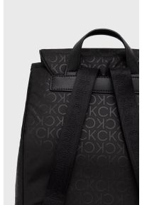 Calvin Klein plecak damski kolor czarny duży wzorzysty. Kolor: czarny. Materiał: włókno #5