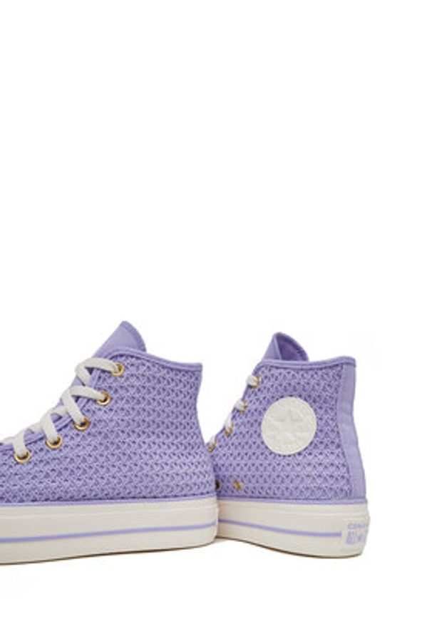 Converse Trampki Chuck Taylor All Star Lift Platform Knit Kadın Mor A13644C Fioletowy. Kolor: fioletowy. Materiał: materiał. Obcas: na platformie