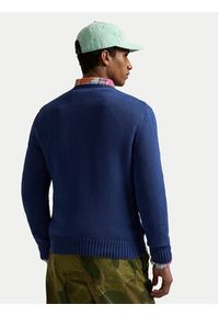 Polo Ralph Lauren Sweter 710964798001 Granatowy Regular Fit. Typ kołnierza: polo. Kolor: niebieski. Materiał: bawełna #3