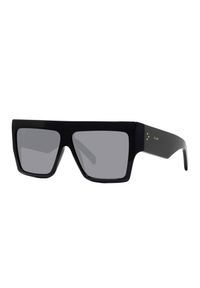 CELINE - Czarne okulary flat-top. Kształt: prostokątne. Kolor: czarny