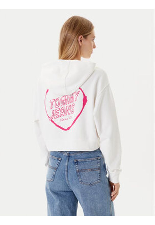 Tommy Jeans Bluza Heart DW0DW21408 Biały Relaxed Fit. Kolor: biały. Materiał: bawełna