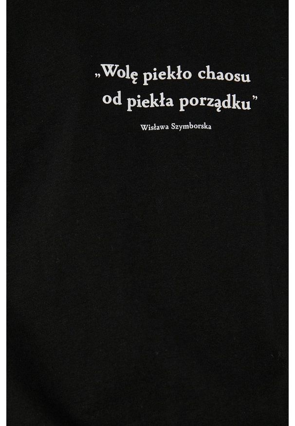 medicine - Medicine - T-shirt bawełniany Wisława Szymborska. Kolor: czarny. Materiał: bawełna. Wzór: aplikacja