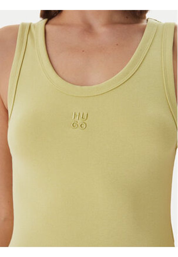 Hugo - HUGO Sukienka codzienna Nalimera 50514521 Zielony jasny Slim Fit. Okazja: na co dzień. Kolor: zielony. Materiał: bawełna. Typ sukienki: proste. Styl: casual