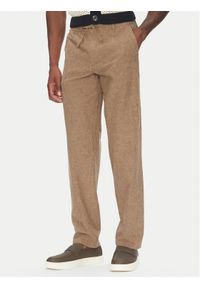 Lindbergh Spodnie materiałowe 30-008023 Beżowy Relaxed Fit. Kolor: beżowy. Materiał: bawełna