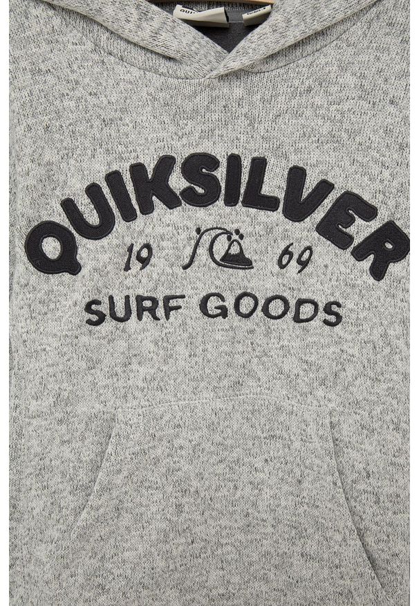 Quiksilver Bluza dziecięca kolor szary. Okazja: na co dzień. Typ kołnierza: kaptur. Kolor: szary. Materiał: dzianina. Styl: casual
