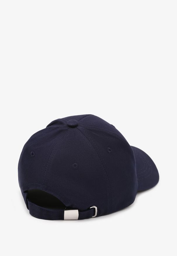 Born2be - Granatowa Bawełniana Czapka z Daszkiem z Regulowanym Zapięciem Tilzeri. Kolor: niebieski. Materiał: bawełna. Styl: casual