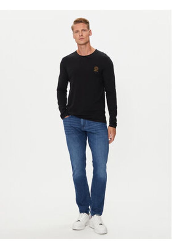 VERSACE - Versace Longsleeve AUU01007 1A10011 Czarny Regular Fit. Kolor: czarny. Materiał: bawełna. Długość rękawa: długi rękaw