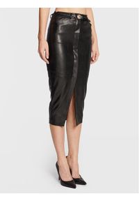 Babylon Spódnica z imitacji skóry R_E00164 Czarny Slim Fit. Kolor: czarny. Materiał: skóra