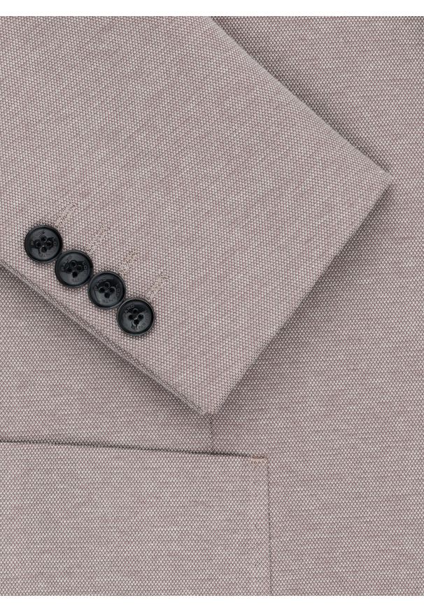 Pako Lorente - PAKO LORENTE – Beżowa marynarka męska melanż. Kolor: beżowy. Materiał: jeans, bawełna, poliester. Wzór: melanż