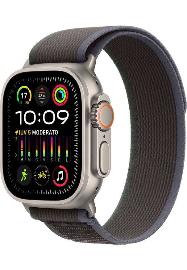 APPLE - Smartwatch Apple Watch Ultra 2 GPS + Cellular 49mm Titanium Case Trail Loop S/M Brązowy (MRF53GK/A). Rodzaj zegarka: smartwatch. Kolor: brązowy